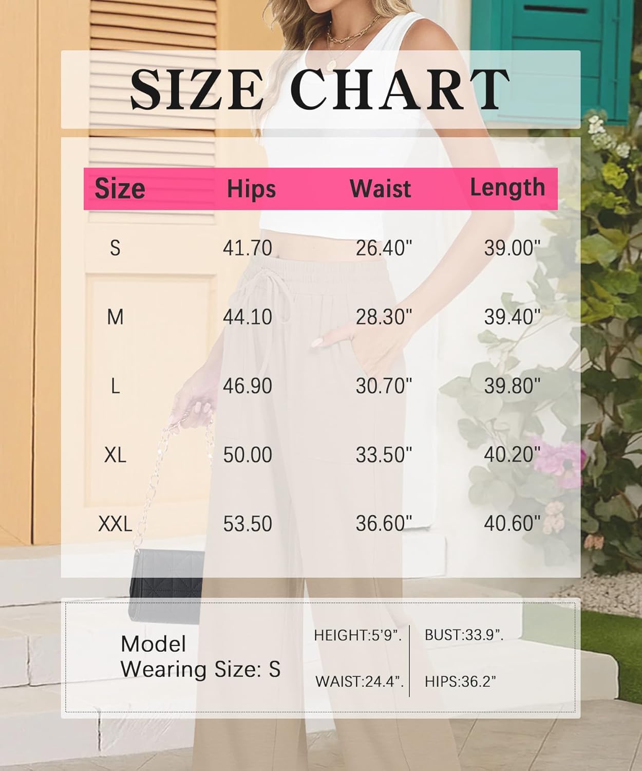 NILOUFO Women Wide Leg Pants Drawstring Elastic High Waisted Palazzo Casual Trousers with Pockets Lounge Comfy - Image 6