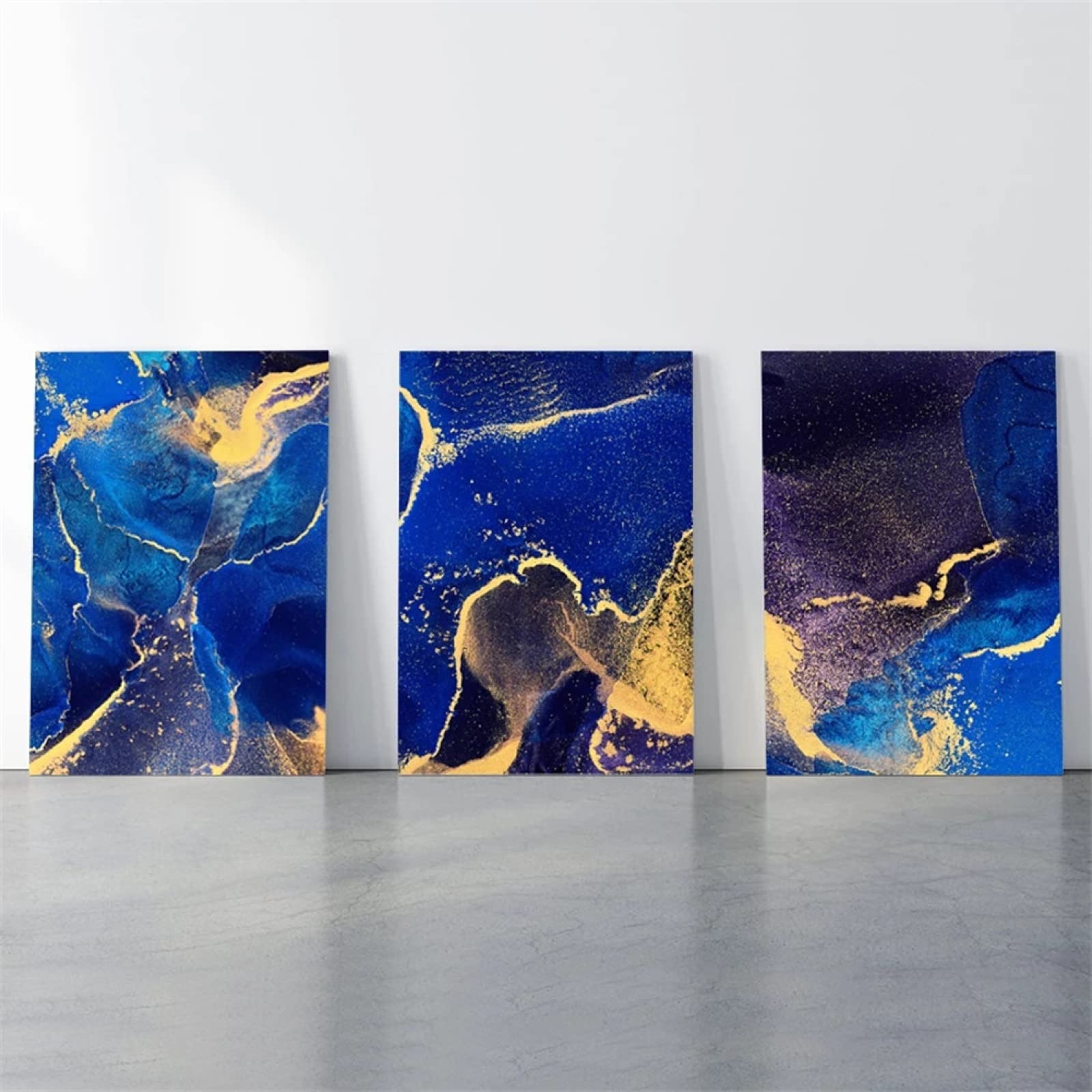 5D Diamant Malerei Kit, 3 Stück 5D Diamant Painting Bilder Diamond Painting Abstrakte Blaue Flüssigkeit 80x100cm DIY Diamond Painting Set,Diamant Gemälde,Voller Stickerei Malerei Home Wanddekoration