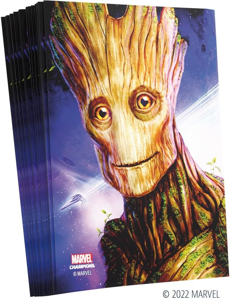 Gamegenic Marvel Champions The Card Game Official Groot Fine Art Sleeves Pack of 50 Art Sleeves and 1 Clear Sleeve Card Game Holder Use with TCG and LCG Games Made by Fantasy Flight Games