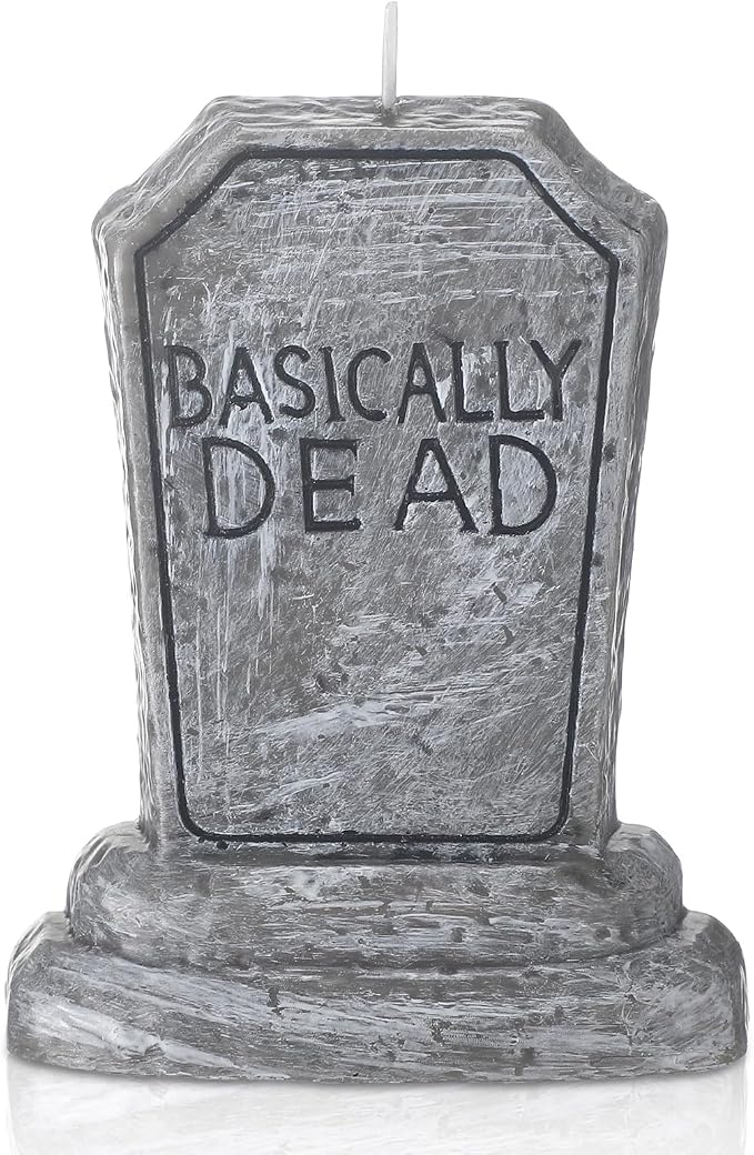 Conelist Basically Dead Tombstone Candle Grey Halloween Cake Party Decor