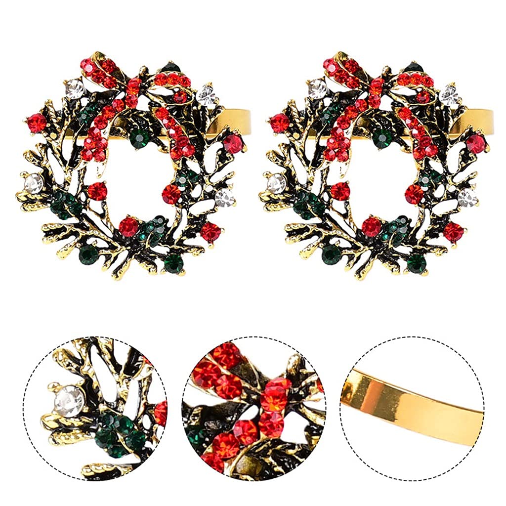 9 x Weihnachtsserviettenringe, Weihnachtsgeschirr, Serviettenhalter, Weihnachtsfest, Partydekorationen (A wie abgebildet)