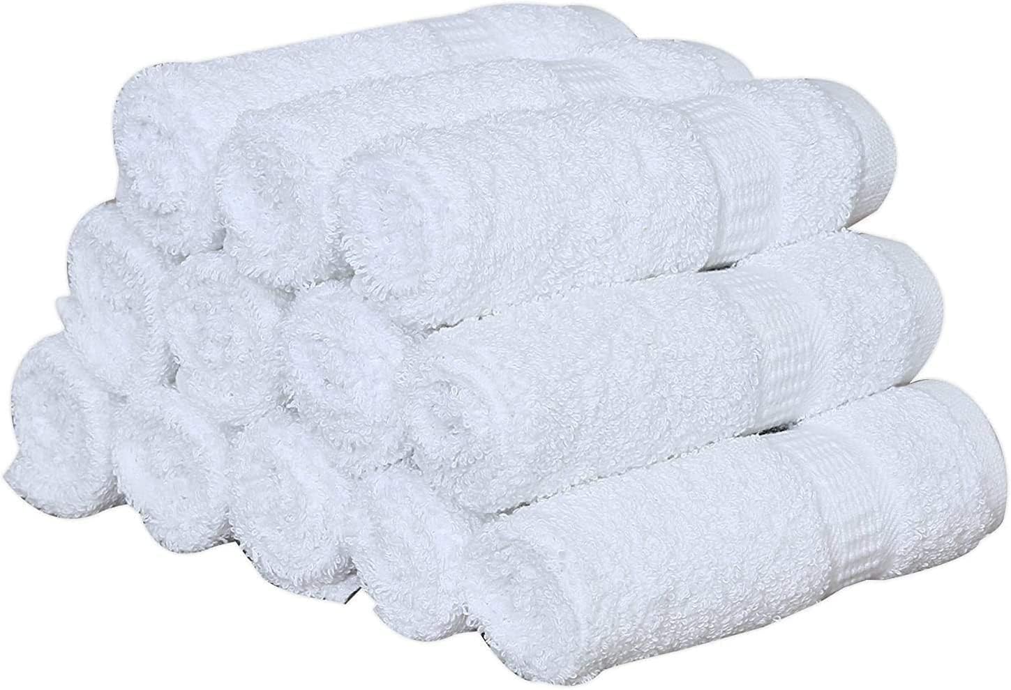 Hand Towels (120 Pack, White,16 x 27 Inches) - Luxury Salon Towels- Multipurpose Use for Bath, Hand, Face, Gym and Spa -Soft, Thick & Highly Absorbent (120, White)