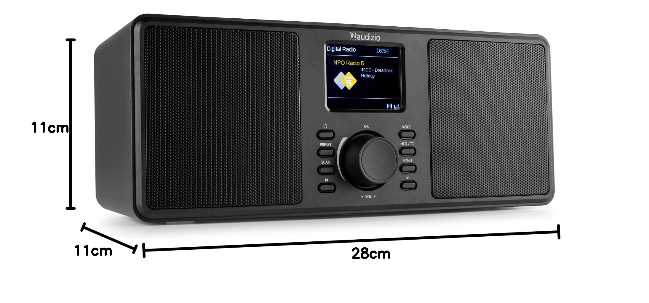 Audizio Reacondicionado Monza – Radio estéreo Dab/FM con Altavoz Bluetooth, Pantalla LCD y Sonido DSP 50W, Color Negra