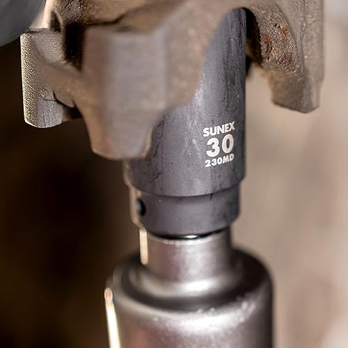 Miniatura 20 de Sunex 2569, 1/2" Drive Master Juego de llaves de impacto, 43 piezas, métricas, 9 mm - 30 mm, estándar/profundo, acero de aleación Cr-Mo, diseño