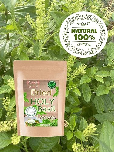 Miniatura 2 de Hida Beauty Hojas secas de albahaca sagrada tailandesa para condimentar cocinas asiáticas Tailandesa Cocinar hierbas especias 1.06 oz Hojas secas