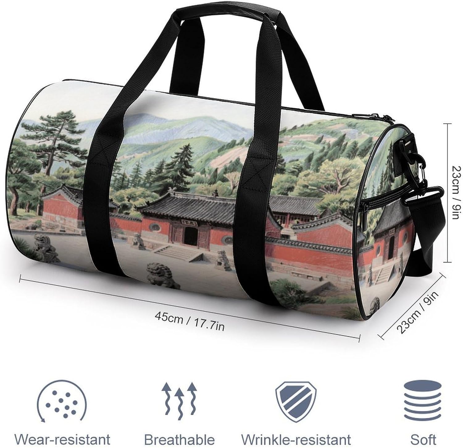 Mountain Temple Gym Bag Duffle Bags Weekender Overnight Bag image 2