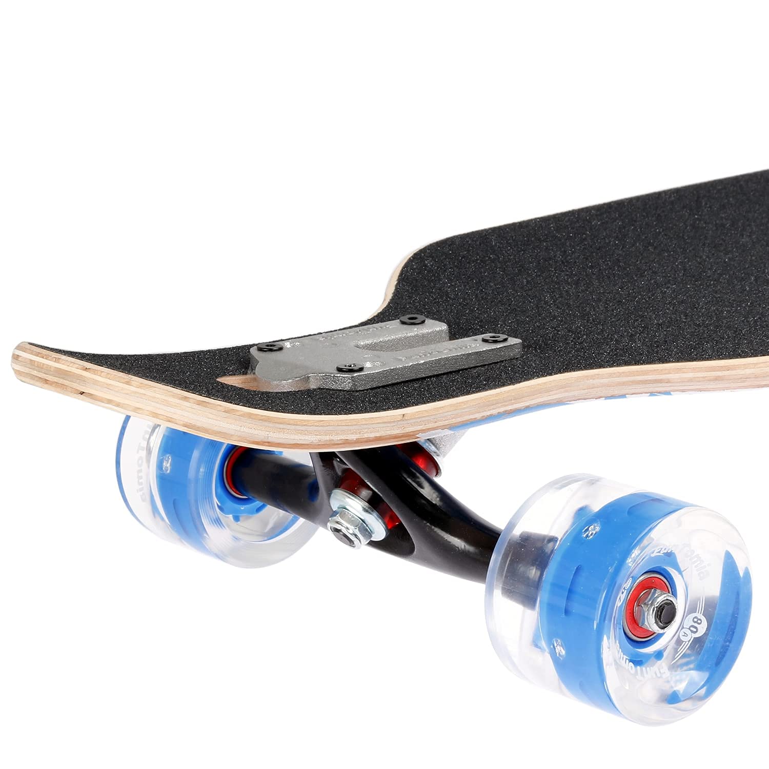 FunTomia Longboard Skateboard Drop Through Cruiser Planche complète avec roulements à Billes Mach1 High Speed T-Tool avec et sans Roues LED