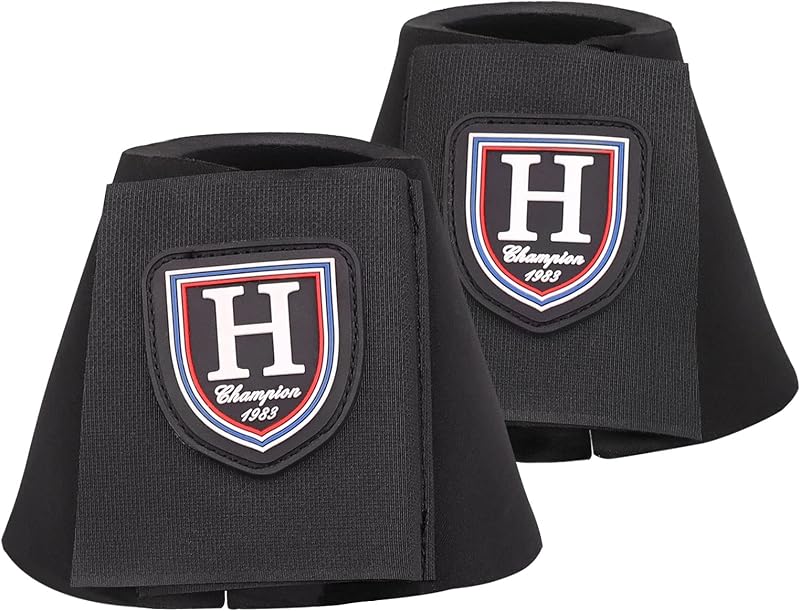 Botas de Sino para Cavalos em Neoprene Harrison Howard com Fechamento de Contato Preto – Par