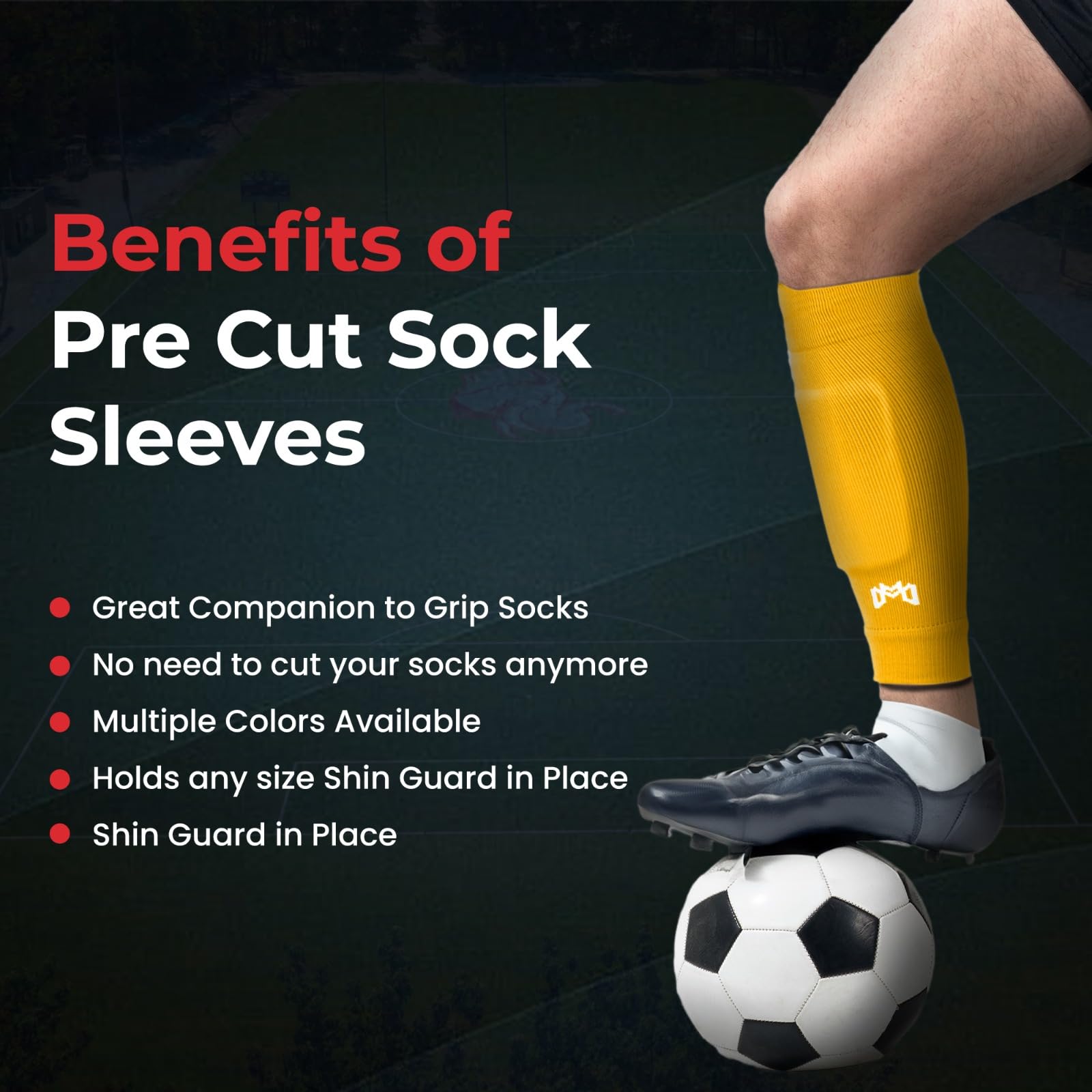 MediCaptain Calcetines de fútbol precortados, compañero para calcetines de agarre de fútbol, sostiene de forma segura espinilleras, calentador de piernas de compresión