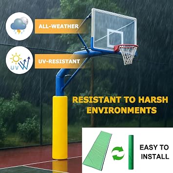 Yellow Cushion Protection Pads for Columns, Basement Pole Cover Playground Pole Padding Basketball Pole Protectors Garage Pole Anti-Collision Pad(H 7FT,Dia 2)