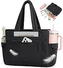 [RAINSMORE] トートバッグ レディース A4対応 大容量 通勤バッグ レディース キルティングバッグ ビジネスバッグ 15.6インチPC対応 防水 軽量 ナイロン ふわふわ 手提げ 肩掛け 出張 お出かけ 旅行