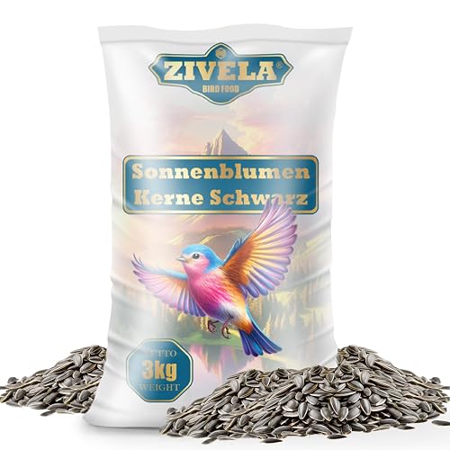 Semillas de Girasol Negras para pájaros 3kg, Rica en nutrientes y sabrosas para Tus Amigos emplumados