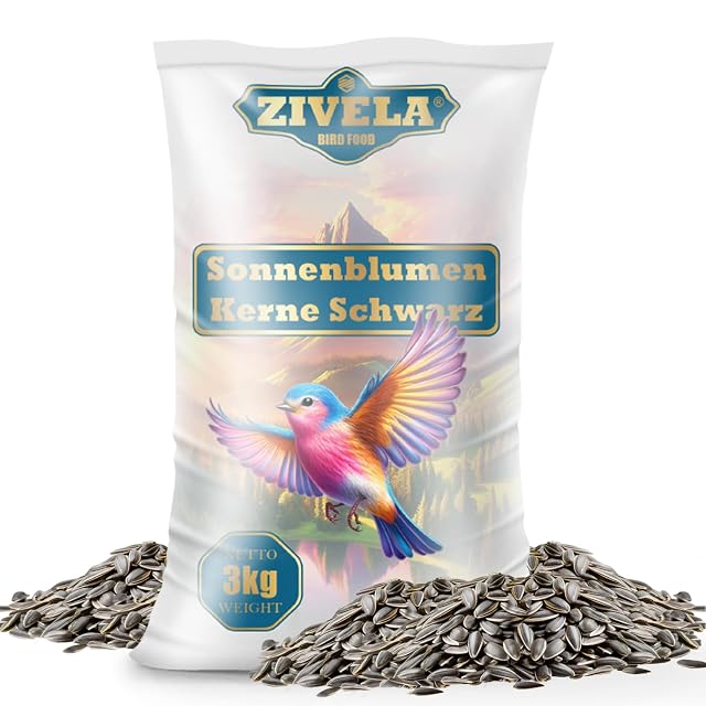 Semillas de Girasol Negras para pájaros 3kg, Rica en nutrientes y sabrosas para Tus Amigos emplumados