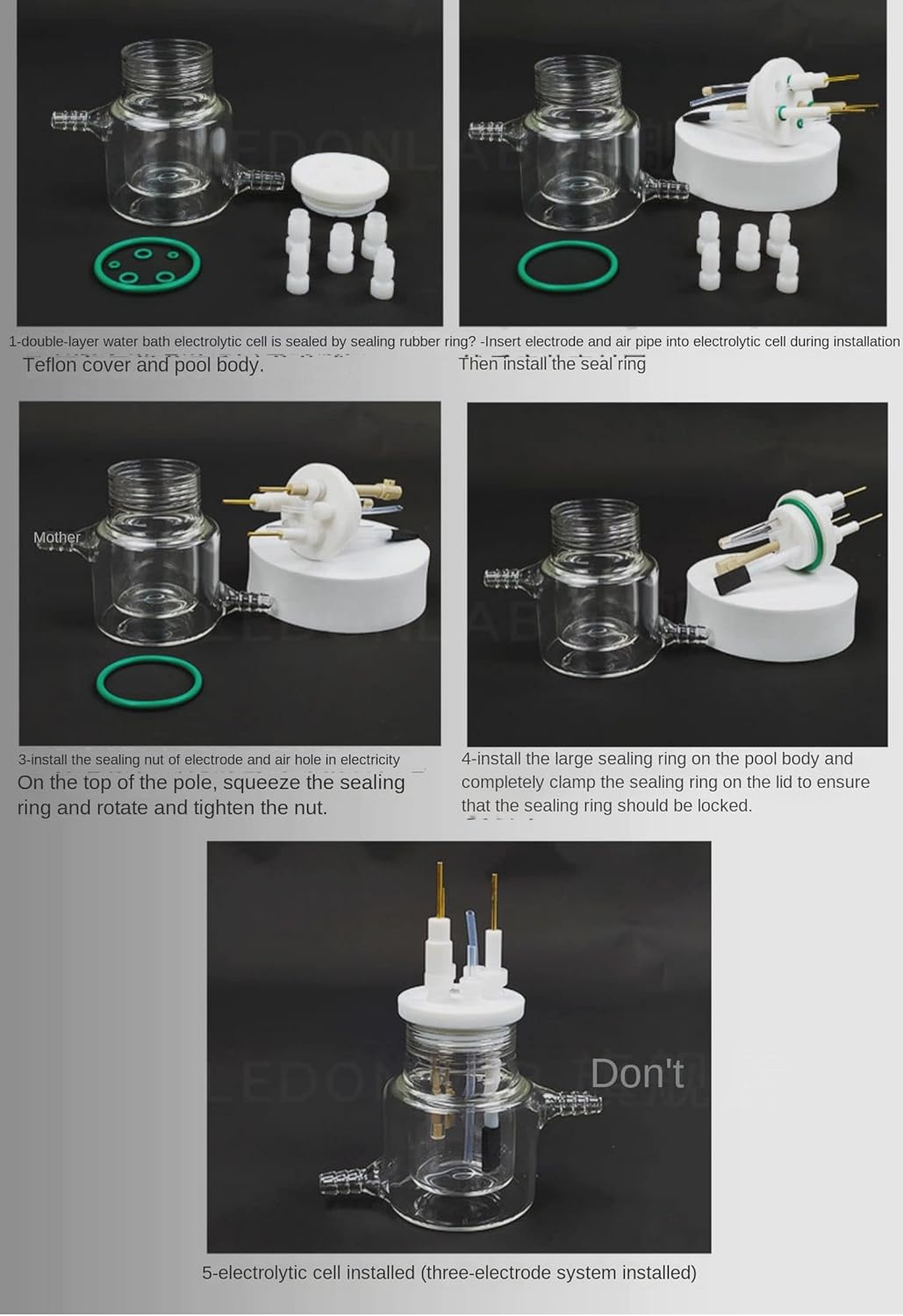 Electrochemical Water Bath Temperature-Controlled Double-Layer electrolytic Cell (30ml, 1)