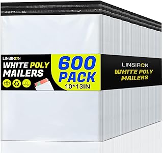 Poly Mailers Shipping Bags 10x13 inch 600 Pack Packaging Clothes Polymailers Envelopes Mailing Mailer Package Polymailer Small Business Supplies Clothing Bag Polybags Packing White