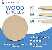 Vista 6 de Círculos de madera de 0.5 pulgadas de grosor, desde 10 hasta 24 pulgadas de diámetro