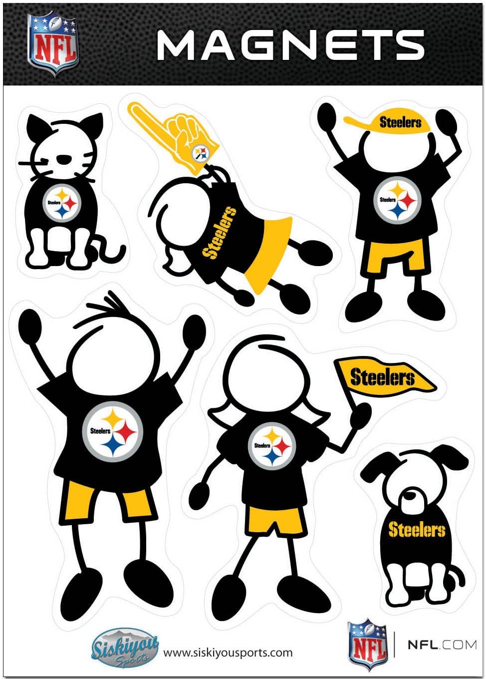 NFL Siskiyou Sports Fan Shop Pittsburgh Steelers Family Magnet Set One Size Team Color : Everything Else