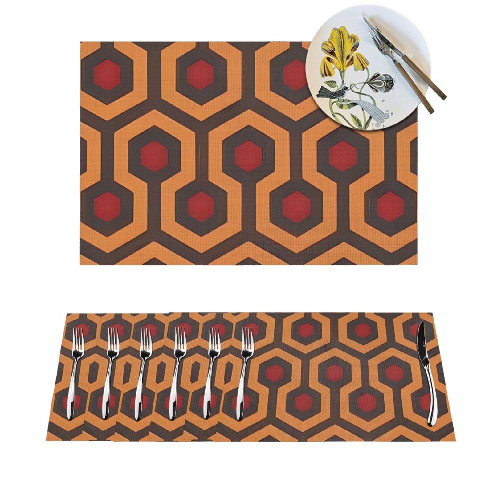 Sets de table rectangulaires Shining Overlook en PVC tissé premium