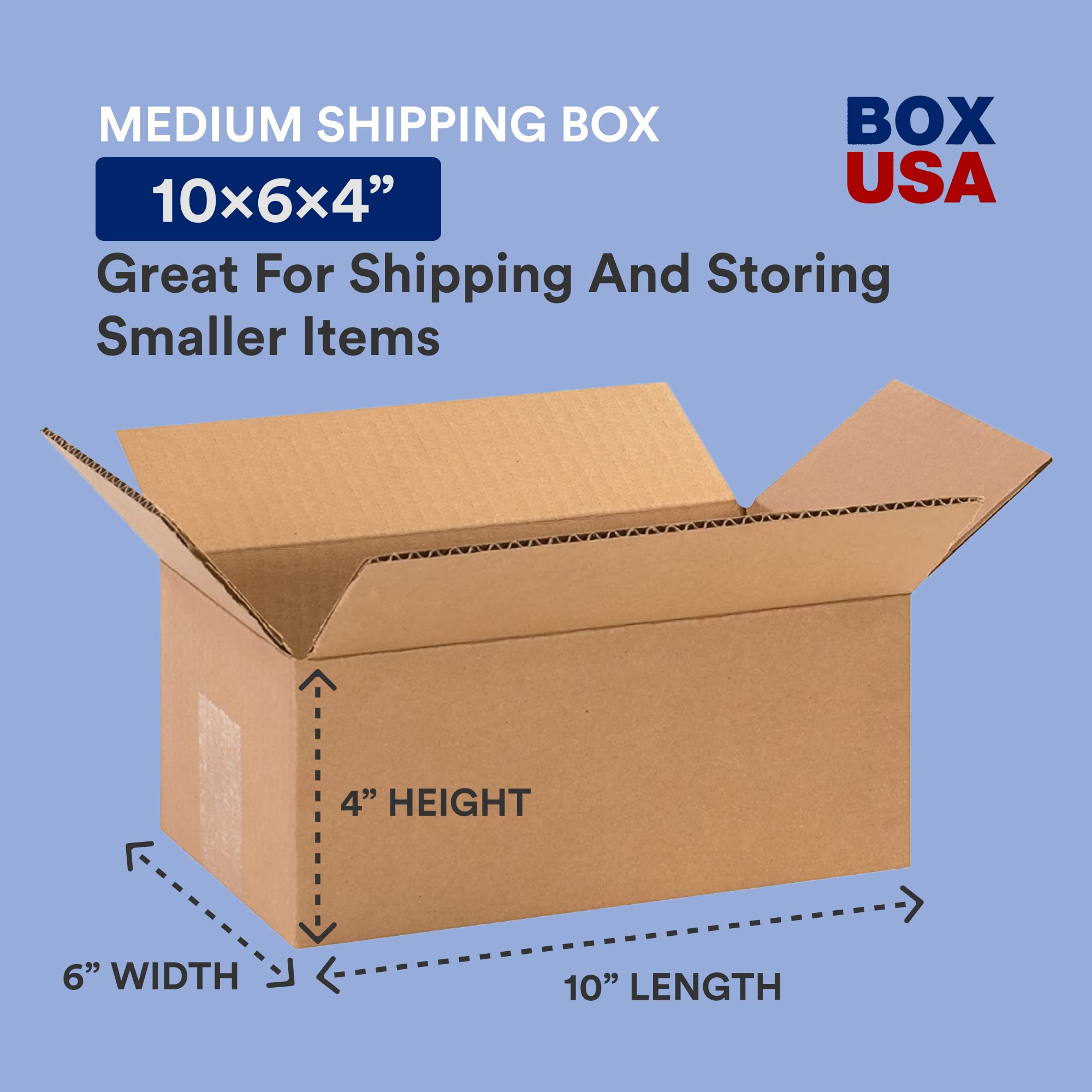 Snapklik.com : 10 X 6 X 4 Corrugated Cardboard Boxes, Small 10