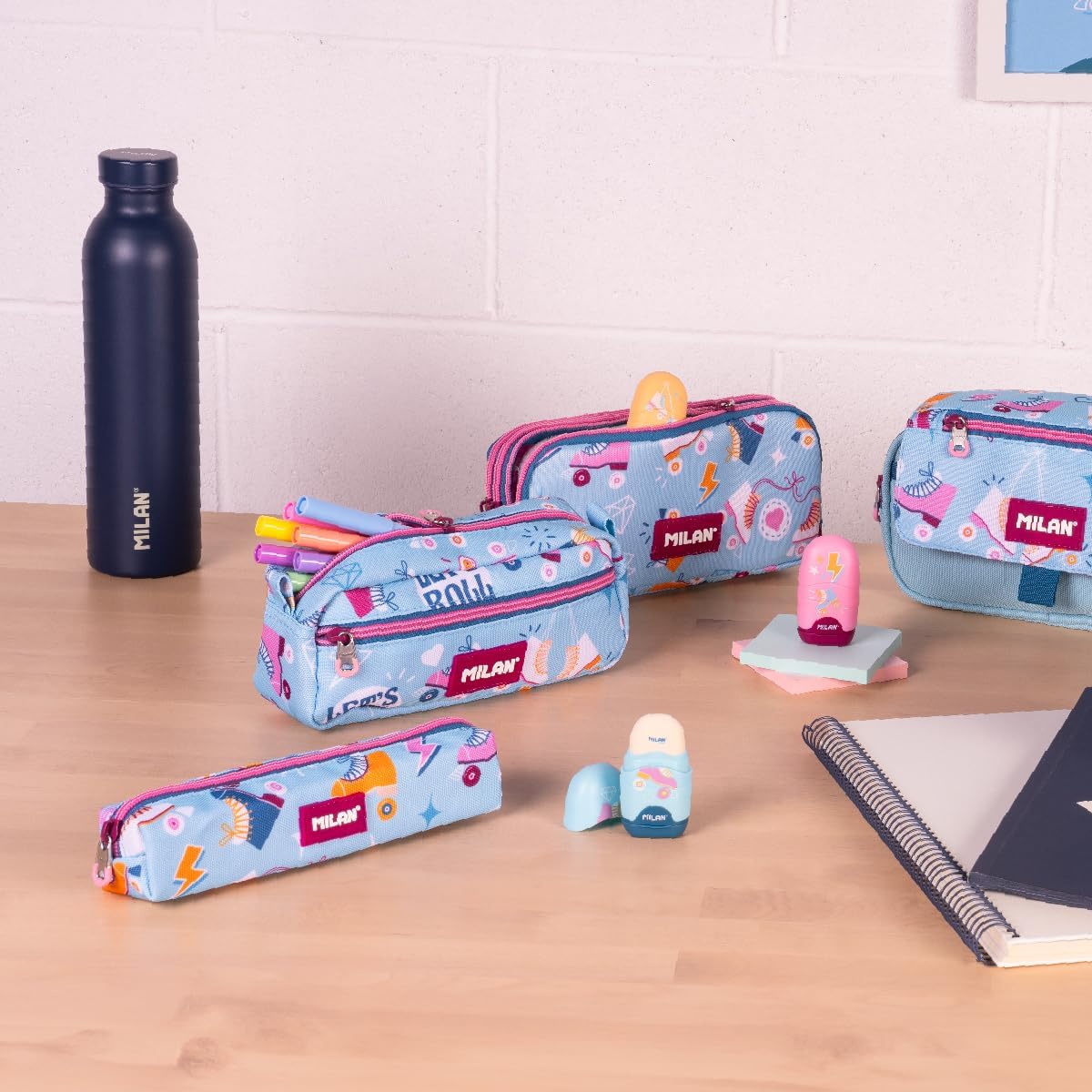 MILAN Rectangular pencil case 2 zippers series 1918.