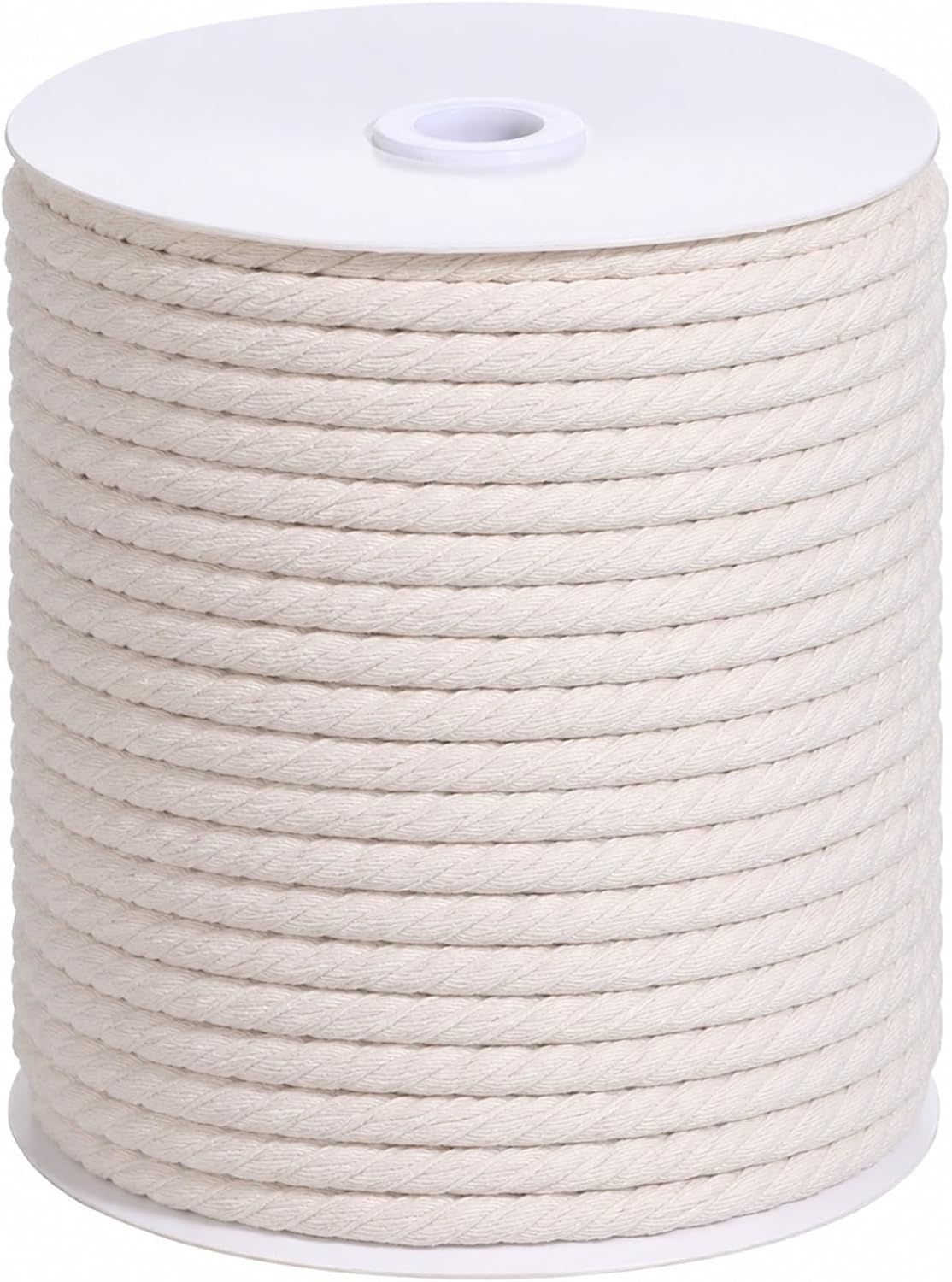 1/4" Cotton Piping Cord, 6mm x 66 Yard Natural White Cotton Cording, Natural Macrame Cord for Sewing Piping for Pillows and Other Soft Welt Applications, Wall Hanging, Plant Hanger, DIY Craft
