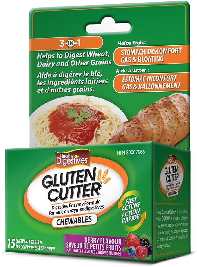 Healthy Digestives Gluten Cutter ChewableDigestive FormulaBerry