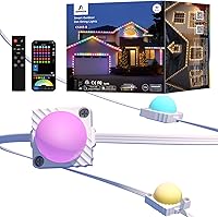 Vista 1 de APPECK Luces permanentes para exteriores para casa, 100 pies con 90 LED, 60 lm blanco cálido con cubierta sólida, tira de luces LED inteligentes