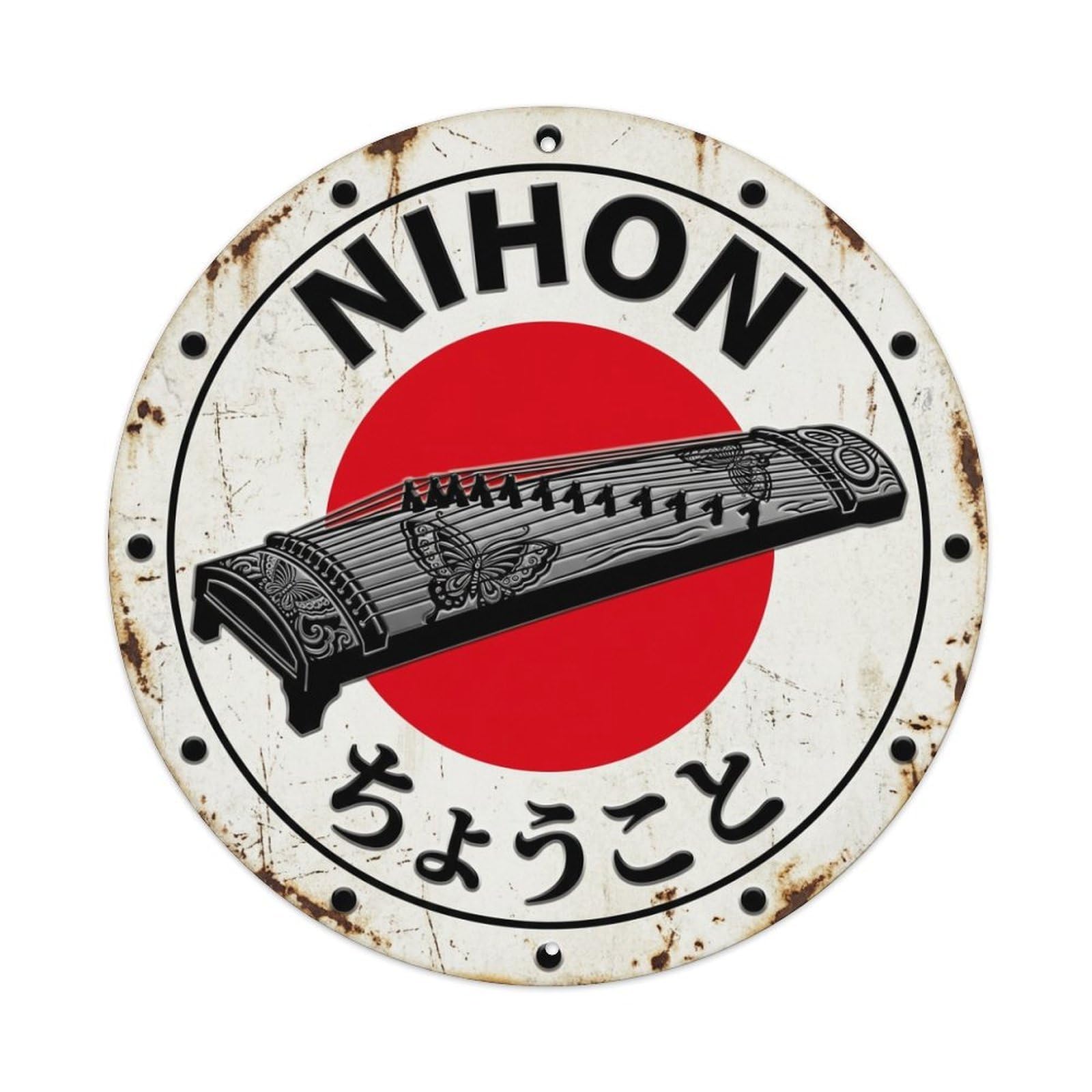 Fqnyr Style Metal Tin Sign Butterfly Koto Nihon Elegant Insect Vintage
