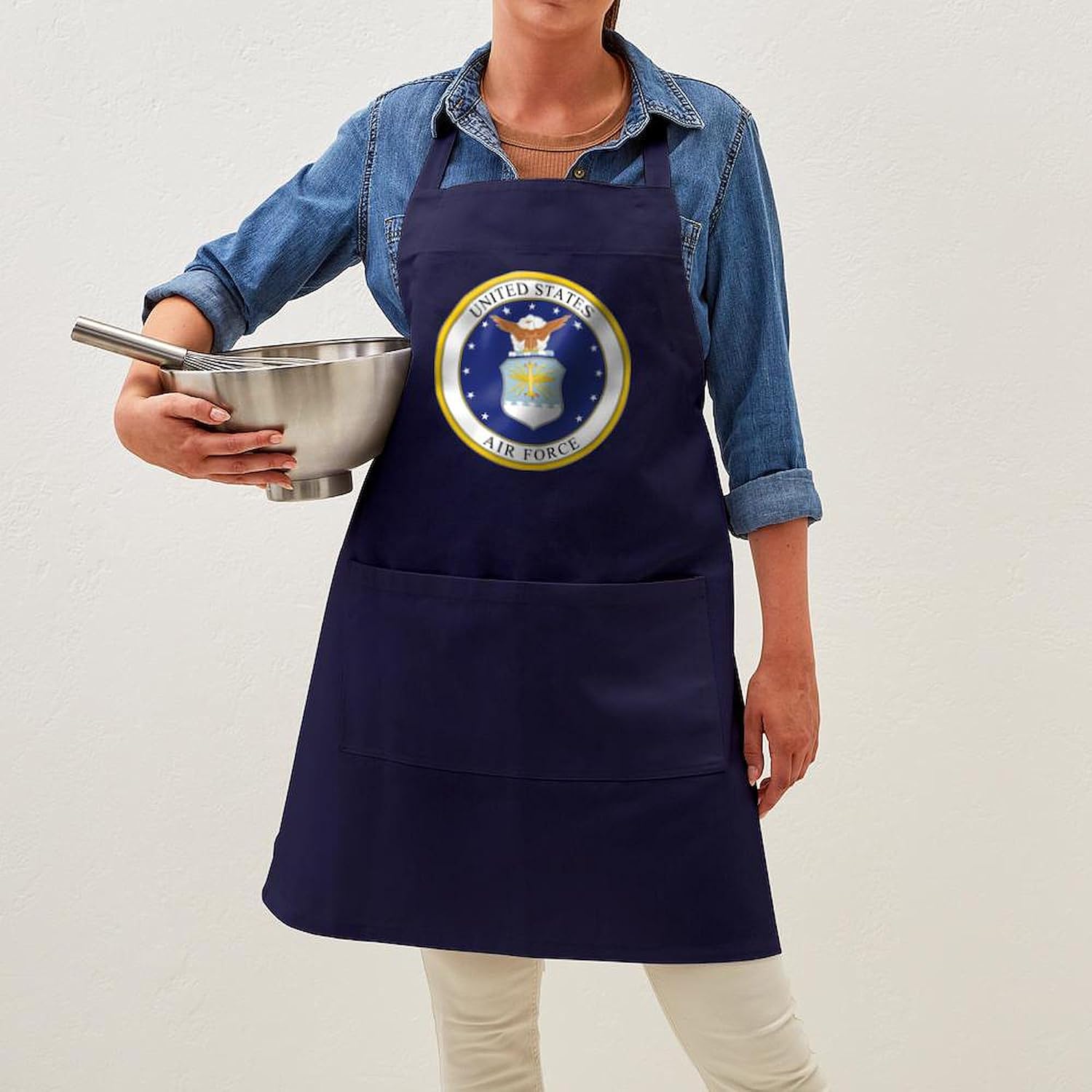CafePress Air Force USAF Emblem Apron (Dark) Kitchen, Baking, Grilling Apron with pockets