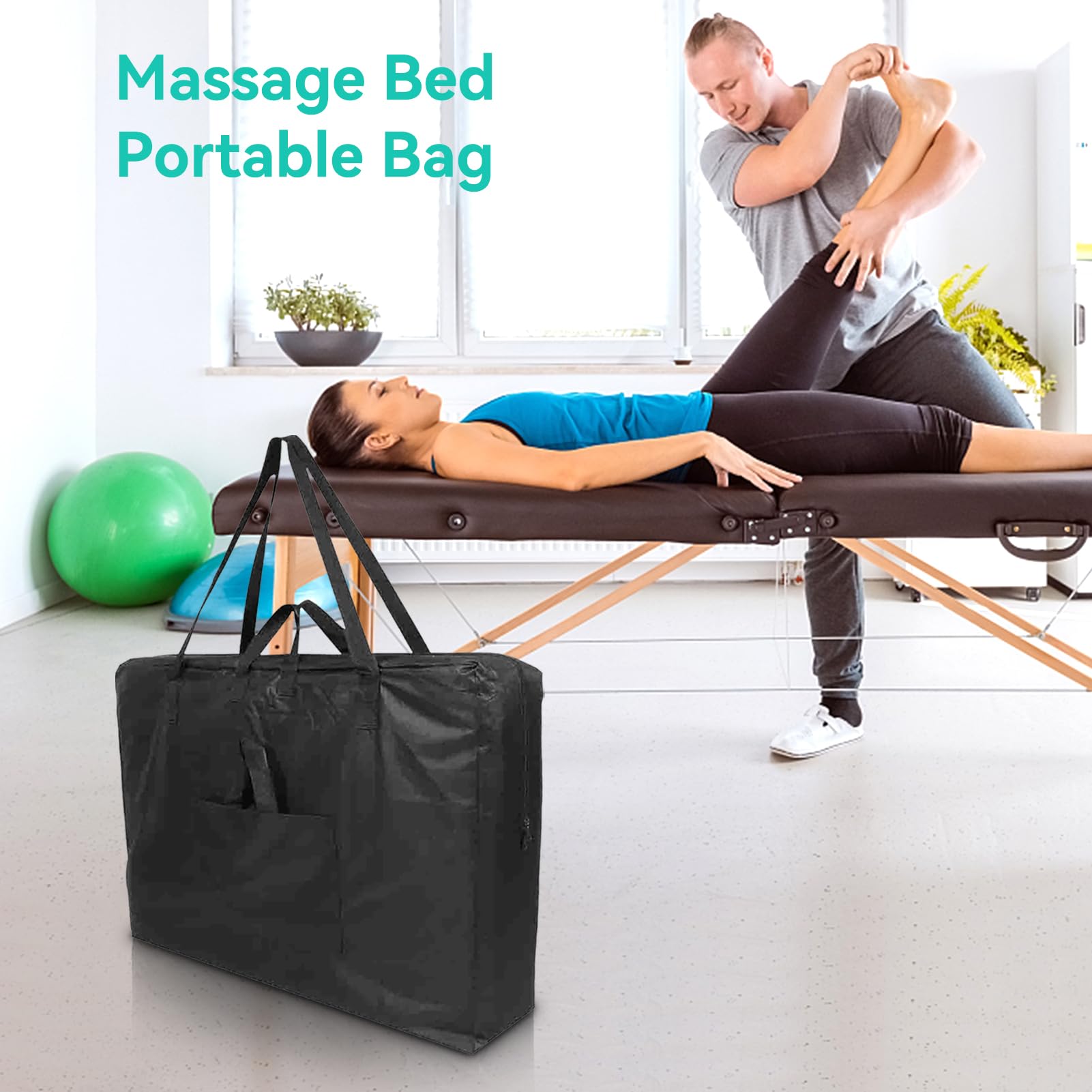 Estuche De Transporte para Camilla De Masaje, Bolsa De Transporte para Mesas De SPA Portátiles 90 X 62 X 18 Cm/35,4 X 24,4 X 7,1 Pulgadas Bolsa De Hombro para Cama De Masaje para Masajista(Negro)