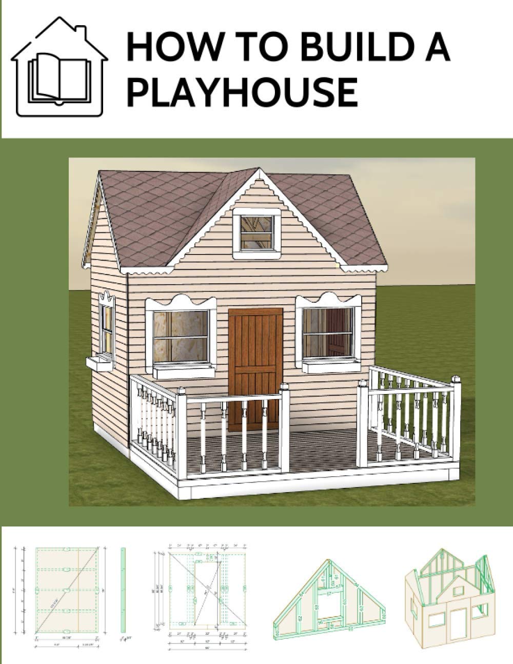 How to build a playhouse: Wooden outdoor playhouse for kids in metric system