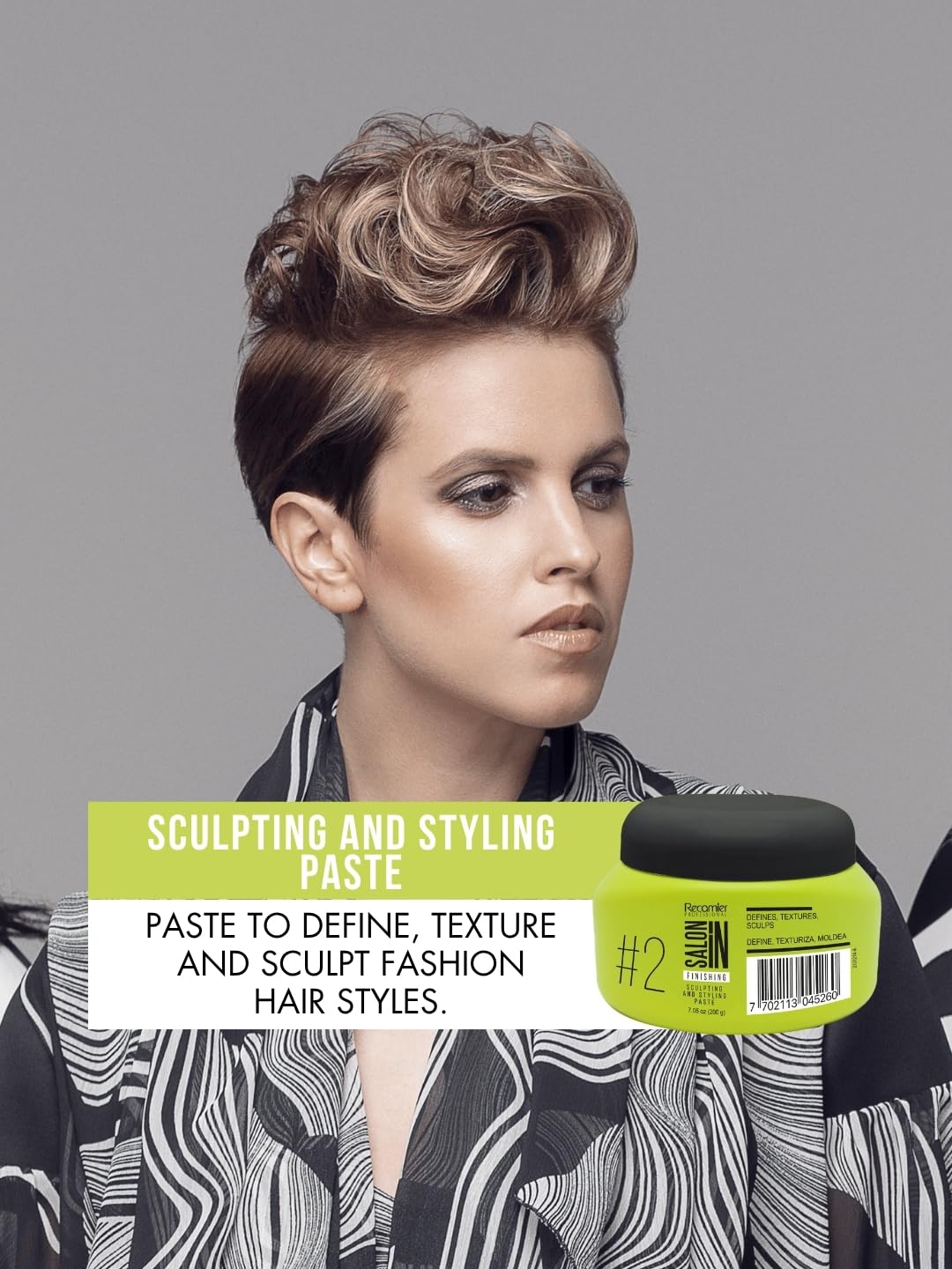 Salon In by Recamier | Sculpting and Styling Paste | Hair Paste for Styling | Define, Texturize, and Sculpt Hairstyles | 7.05 oz / 200 g
