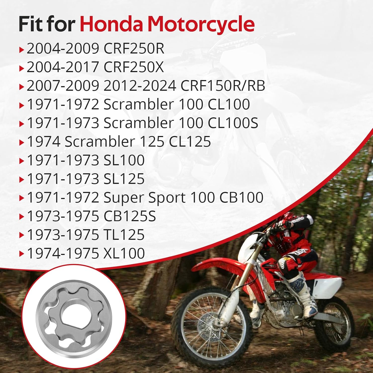 JAVIK Oil Pump Rotor Set Fit for Honda CRF250R CRF250X CRF150R/RB Scrambler 100/125 CL100 CL125 CB125S TL125 XL100 Super Sport 100 CB100 1971-2024，OEM#15021-324-000