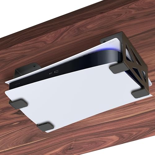 Under Desk Holder for PS5,Stealth Mount Compatible with PlayStation 5 Disc & Digital Edition Stand