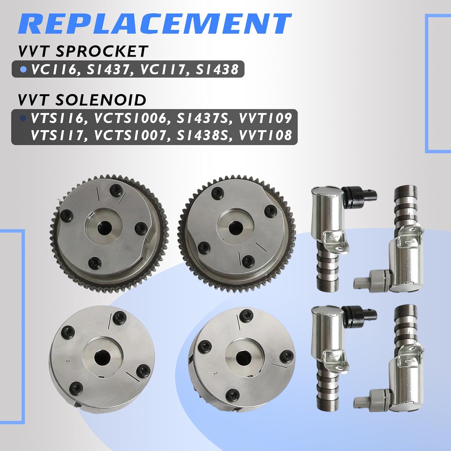 90738S Timing Chain Kit w/VVT Sprocket & VVT Solenoid For Ford F150 Edge Explorer Flex Mustang Taurus 3.5L 3.7L 2011-2019 For Lincoln 3.7L 2011-2016 AT4Z-6268-A AT4Z6268B