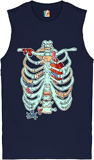 Zombie Rib Cage Muscle Shirt All Hallows' Eve Spooky Halloween Skeleton Men's