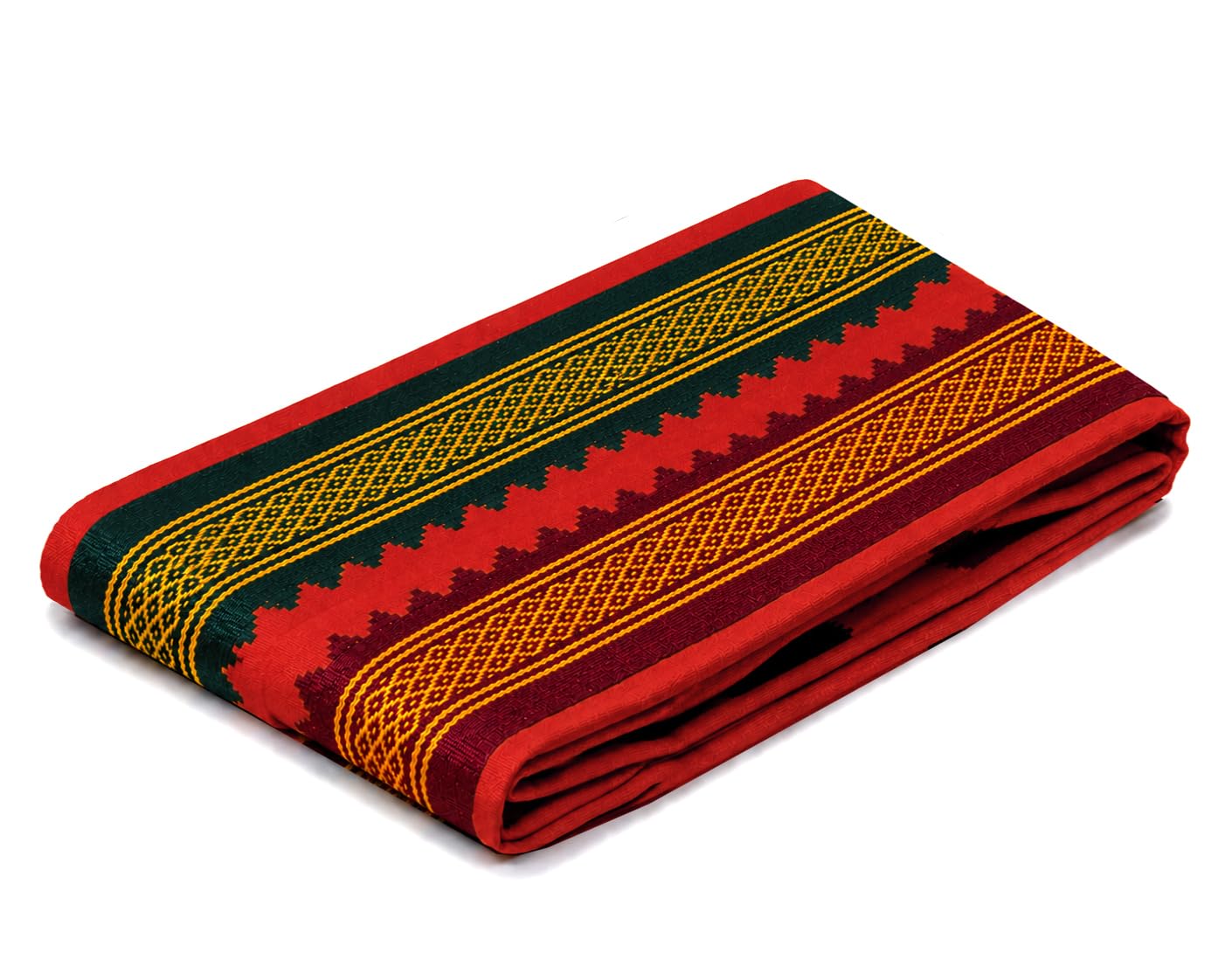 TUNI MANI Men's Cotton Thalapathy Angavastram (Towel) | Traditional South Indian Angavastram/Scarf for Men | Size: 30 x 67 Inches (1, Red)-picture-51