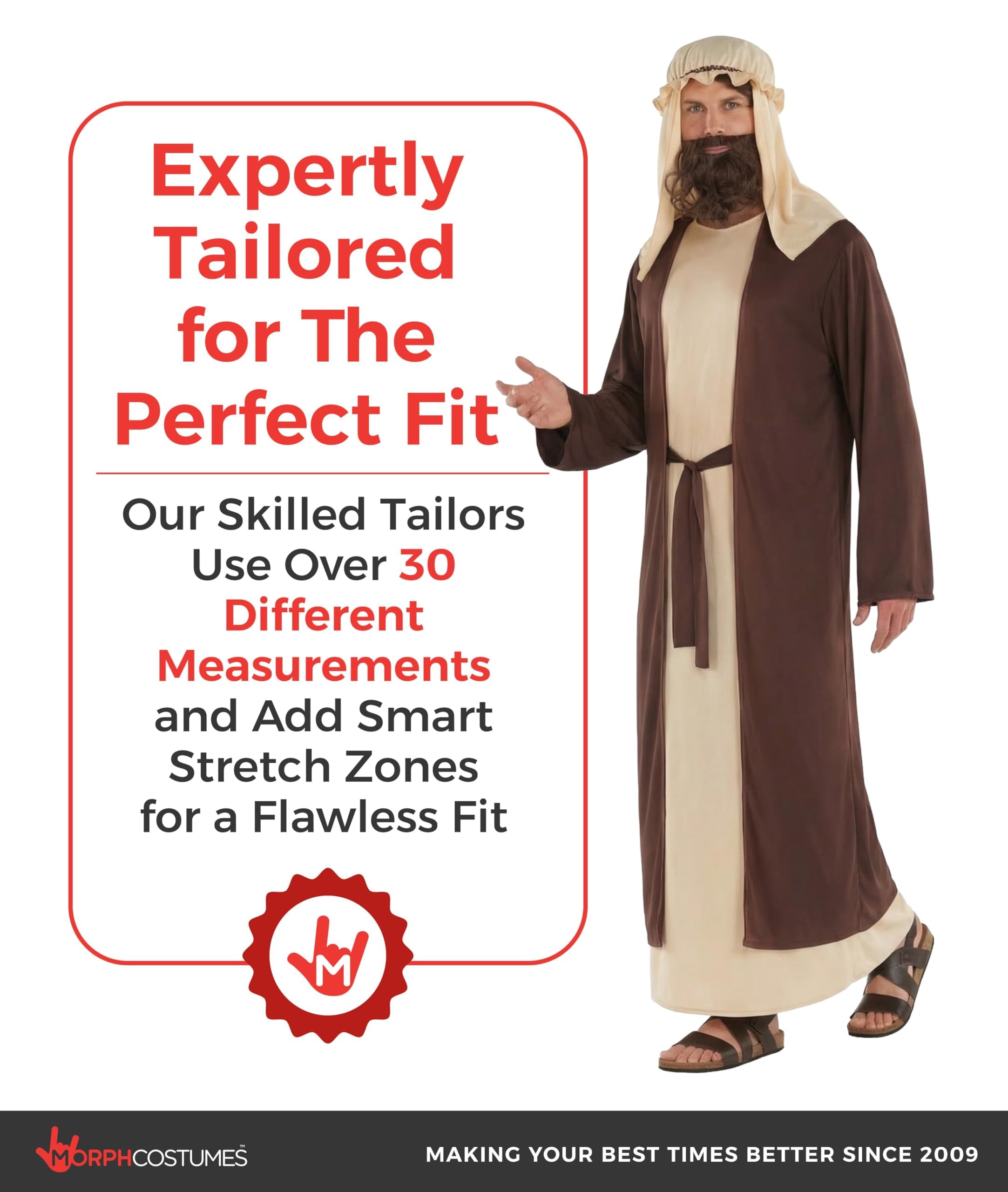 Morph Deguisement Berger Homme, Costume Biblique Halloween Homme