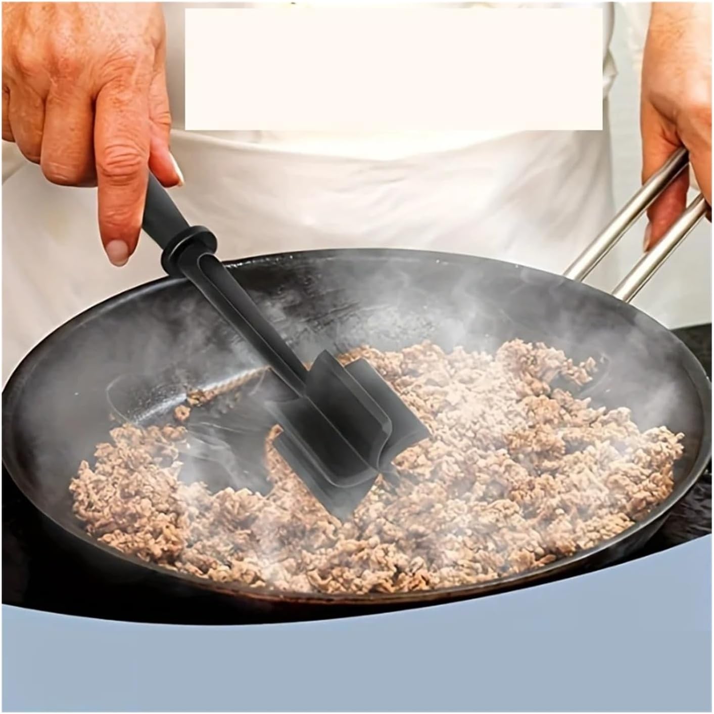 Meat Chopper & Masher - Heat-resistant Kitchen Tool for Ground Meat & Mashed Potatoes(Black)