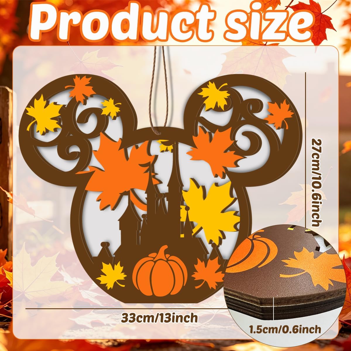 Fall Door Decor Fall Pumpkin Decor with Light Halloween Mouse Decorations