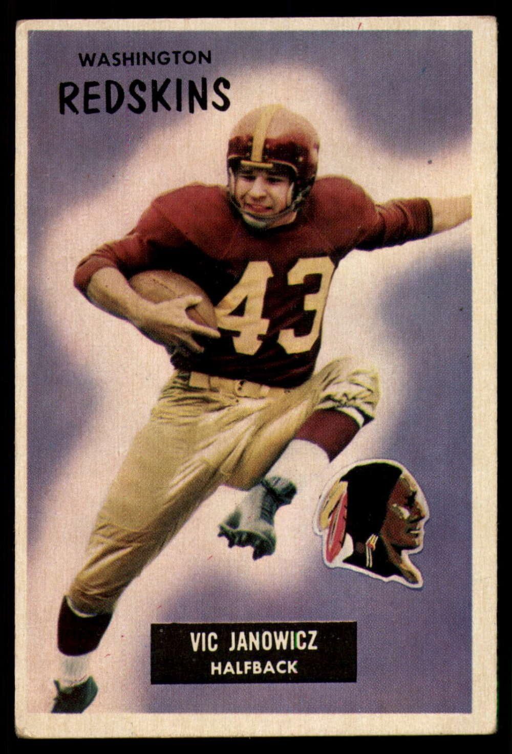 1955 Bowman #133 Vic Janowicz Football NFL Club NFL Football Card EX/NM