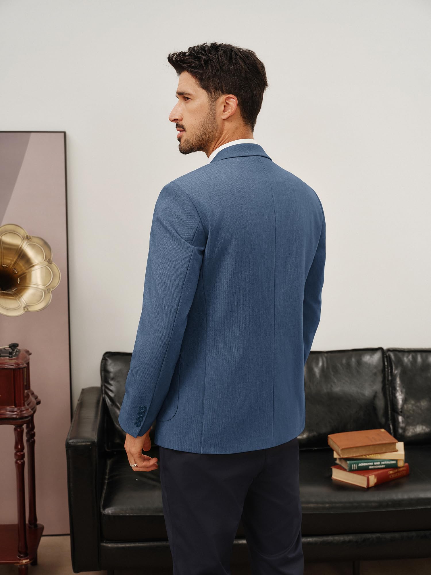 PJ PAUL JONES Blazers casuales para hombre, chaqueta deportiva de dos botones con solapa con muescas inteligentes