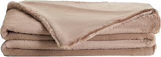 UnHide Lil’ Marsh - Faux Fur Blanket - Durable, Lightweight, Extra Soft Blanket - Machine Washable - Mocha Shar Pei, Medium (60" x 80")