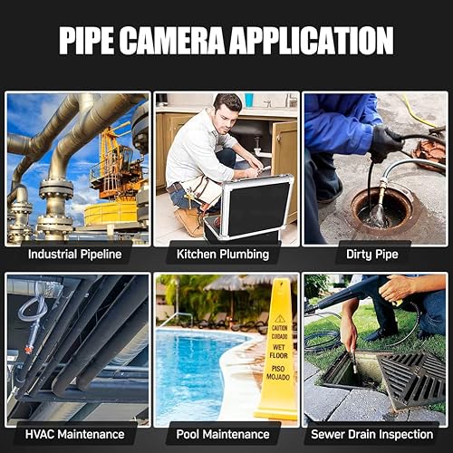 Sewer Camera, Pipe Inspection Camera With Distance Counter Plumbing Snake Camera Dvr Recorder Waterproof Ip68, Anysun 100Ft/30M Industrial Pipeline Drain Endoscope With 7" Lcd Color Monitor #TOP6