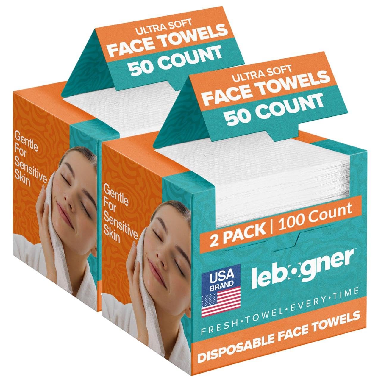 Face Towels - Ultra Soft and Thick Disposable Face Towelettes for Women - Biodegradable Facial Towels for Sensitive Skin - Face Cleansing, Makeup