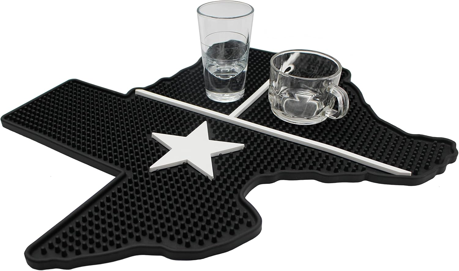 Texas State Shaped Bar Mat for Coffee, Bars, Restaurants and Countertops, Texas Themed Gifts,Heavy Duty Rubber,Black - Image 6