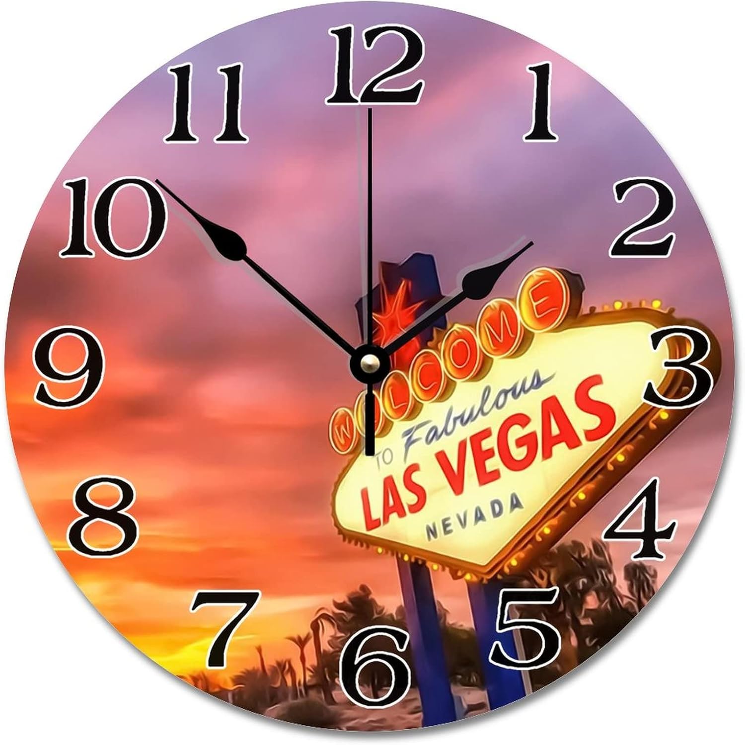 Nevada USA Cityscape Clock Las Vegas Scenery Travel Large
