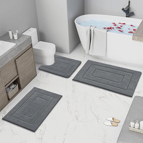 Miniatura 244 de Buganda Alfombras de baño, 24" x 16", Alfombras de baño de microfibra suaves y absorbentes, Alfombra de ducha esponjosa antideslizante, Alfombras de
