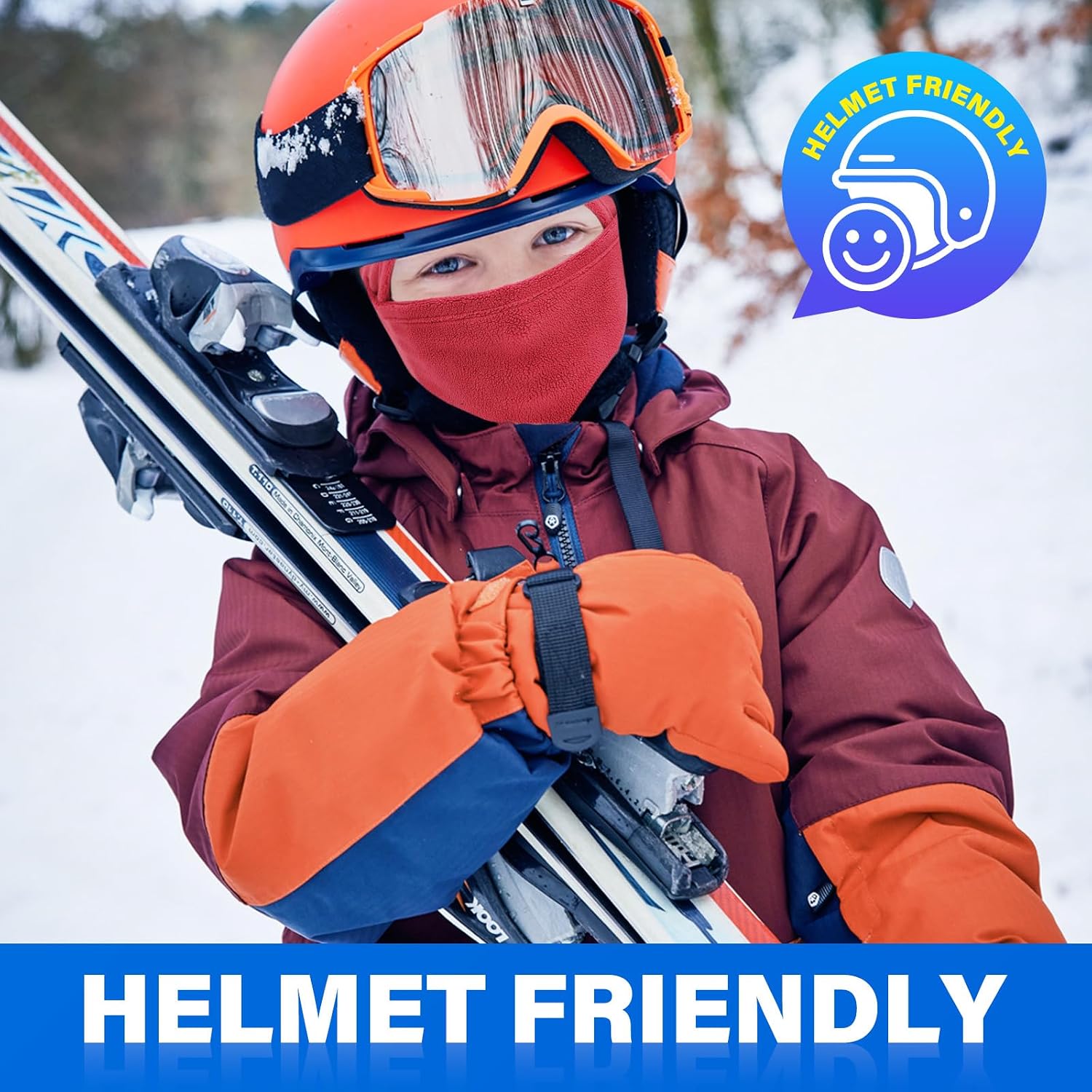 Kids Fleece Balaclava Ski Mask,Face Mask Neck Warmer for Boys Girls,Windproof Face Cover for Cold Weather Skiing Cycling