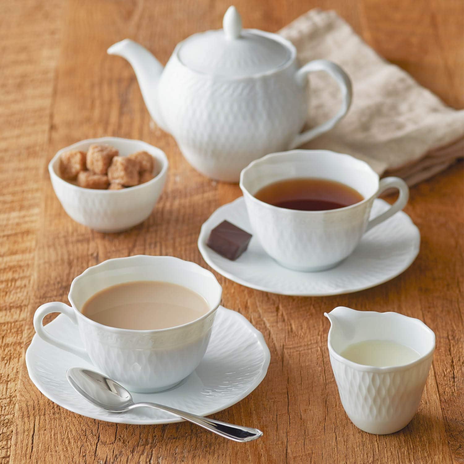 Noritake P94887/1655 Cup & Saucer (Pair Set) (For Coffee and Tea) 7.5 fl oz (215 cc), Shale Blanc, Microwave Safe, Dishwasher Safe, 2 Guests, Fine Porcelain (Premium White)